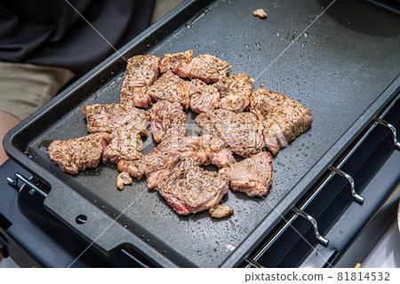 BBQ, camping meals, outdoor holidays, garlic steaks, outdoor food BBQ, camping meals, outdoor holidays, garlic steaks, outdoor food 81814532