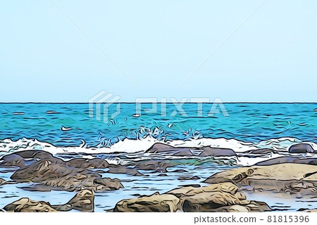 柔和的風格“從奧姆鎮到鄂霍次克的風景”插圖圖像 柔和的風格“從奧姆鎮到鄂霍次克的風景”插圖圖像 81815396