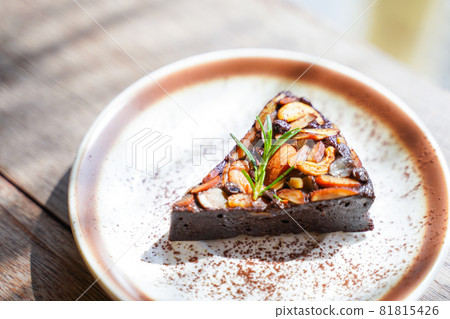 Brownies cake with mixed nuts for topping Brownies cake with mixed nuts for topping 81815426