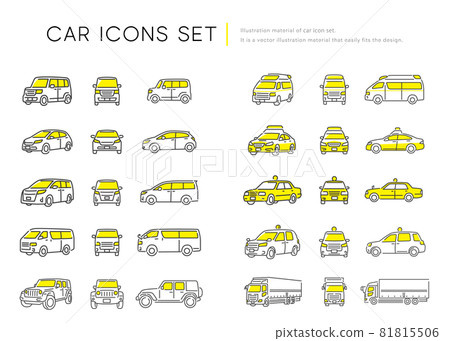 矢量插圖素材：汽車圖標集 81815506
