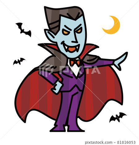 Full-body illustration of Dracula laughing invincibly 81816053