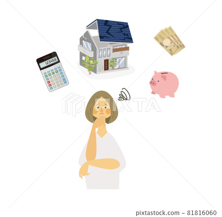 一個女人在自己家中受苦的矢量圖 81816060