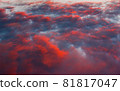 Red Clouds in the Summer Sky after Sunset 81817047