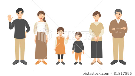 第三代家庭的全身圖 81817896