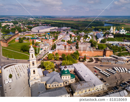 View from drone of Kolomna with Kremlin 81818069