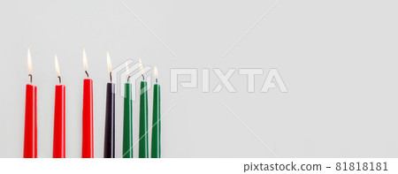 Kwanzaa banner with candles and copy space.  81818181