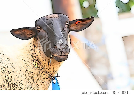 粉彩風格的“綿羊旅游牧場”插圖圖像 粉彩風格的“綿羊旅游牧場”插圖圖像 81818713