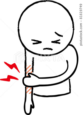 Image illustration of a person with an elbow pain (hand-drawn) 81819749
