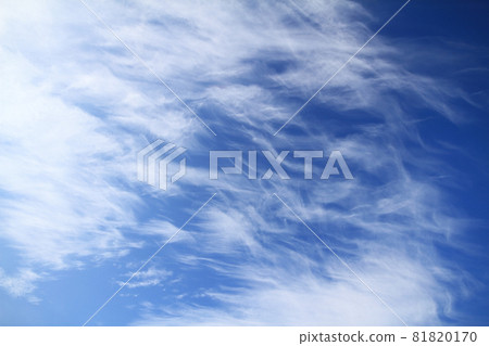 Dynamic cirrus clouds (streak clouds) that appeared in the early autumn sky Dynamic cirrus clouds (streak clouds) that appeared in the early autumn sky 81820170