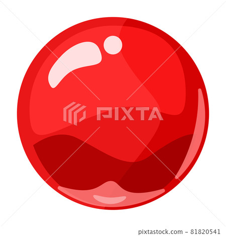 Ball red shiny glossy colorful game art. Magic crystal glass sphere, bubble shot elements. Cartoon vector GUI app Ball red shiny glossy colorful game art. Magic crystal glass sphere, bubble shot elements. Cartoon vector GUI app 81820541