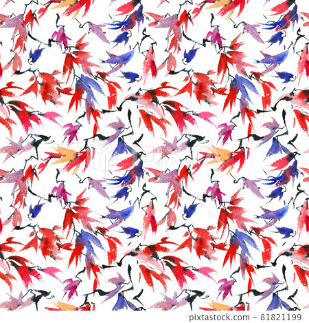 Watercolor foliate pattern Watercolor foliate pattern 81821199