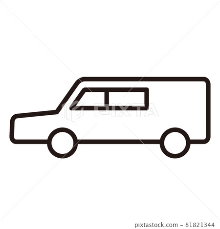 靈車的簡單圖標/線描 81821344