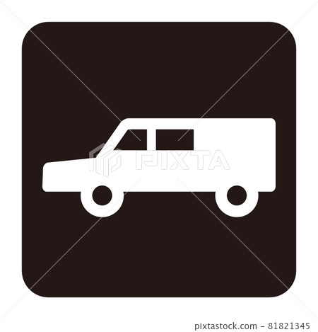Simple icon of hearse / white nuki Simple icon of hearse / white nuki 81821345