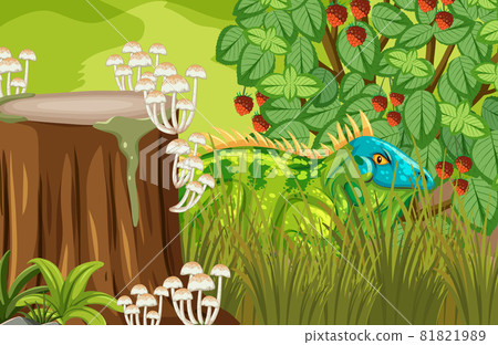 Iguana hidden in the jungle 81821989