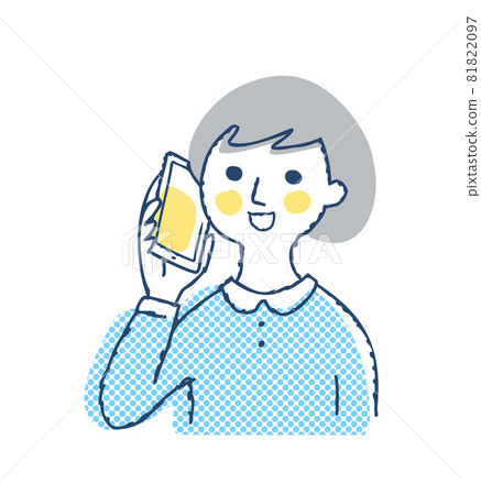 Woman making a phone call on her smartphone Woman making a phone call on her smartphone 81822097