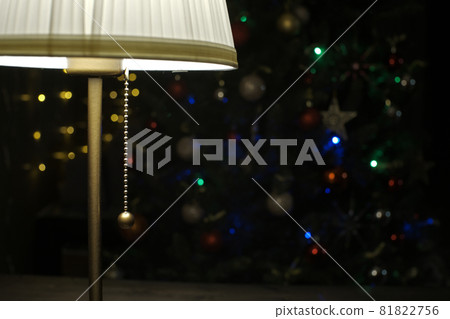 Lamp on christmas background. Christmas and new year 81822756