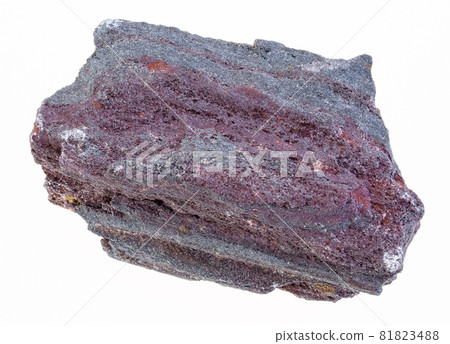 piece of rough jaspillite stone on white piece of rough jaspillite stone on white 81823488
