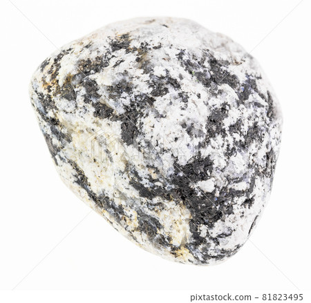 pebbe of Diorite stone on white pebbe of Diorite stone on white 81823495