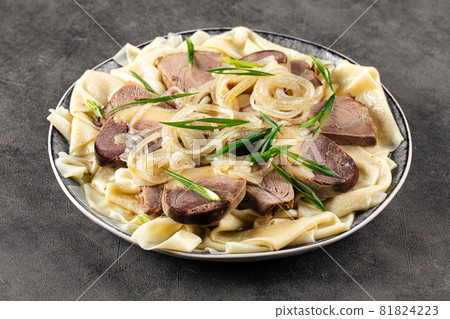 Kazakh beshbarmak with dough horse meat 81824223