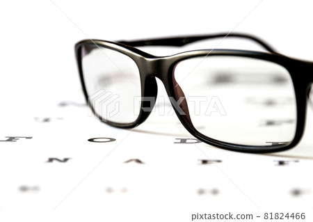 Glasses on eye chart Glasses on eye chart 81824466