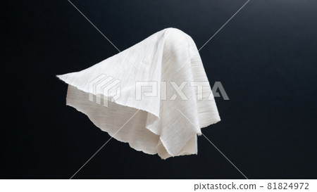 Flying ghost on black background. Halloween holiday. 81824972