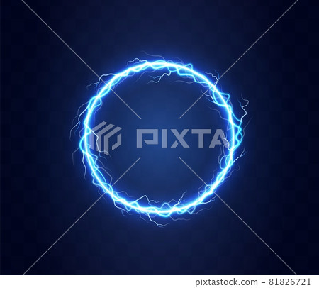 Realistic circle of thunder storm lightnings. Realistic circle of thunder storm lightnings. 81826721