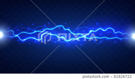 Lightning flash effect. Realistic electric lightning, Lightning flash effect. Realistic electric lightning, 81826722