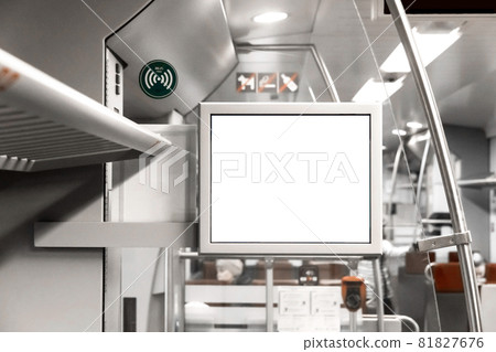 White screen mock up blank copy space indoors of modern design electric train White screen mock up blank copy space indoors of modern design electric train 81827676