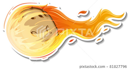 Sticker template with meteorite flame isolated 81827796