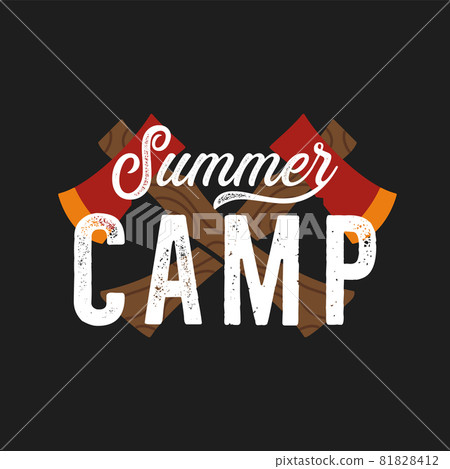 T shirt design for summer camp with crossed axes T shirt design for summer camp with crossed axes 81828412