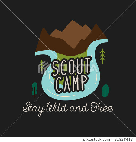 T shirt design for scout camp in countryside 81828418