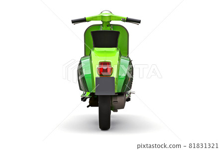 Vintage european green scooter on a white background. 3d rendering. 81831321