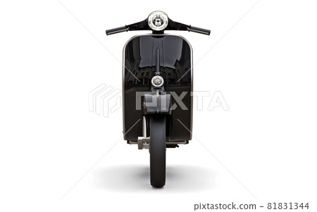 Vintage european black scooter on a white background. 3d rendering. 81831344