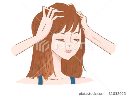 頭部按摩的女人 81832023