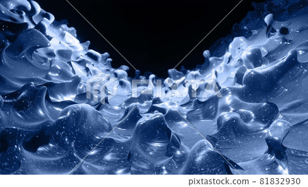 3d render. Liquid black gradient. Glossy paint surface as abstract stylish background. Glitters in viscous liquid with 3d splashes on surface like drops. Monochrome 3d render. Liquid black gradient. Glossy paint surface as abstract stylish background. Glitters in viscous liquid with 3d splashes on surface like drops. Monochrome 81832930