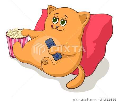 Cartoon Cat Televiewer Cartoon Cat Televiewer 81833455