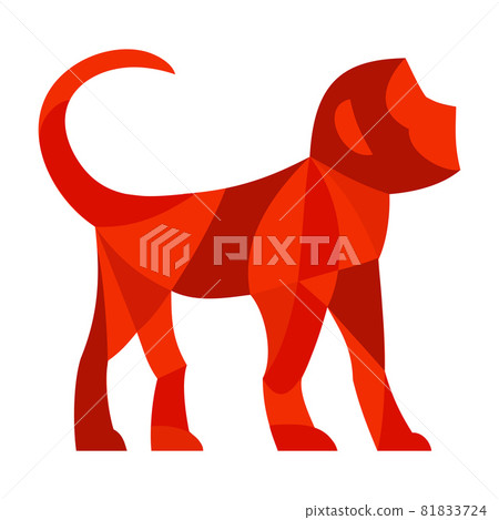 Fire Monkey. Vector polygon illustration for...-插圖素材 [81833724] - PIXTA圖庫