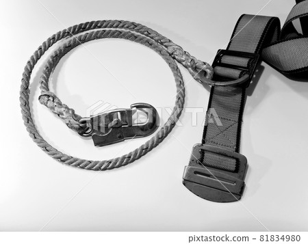 Hook and rope with Yellow belt of Safety Equipment 81834980