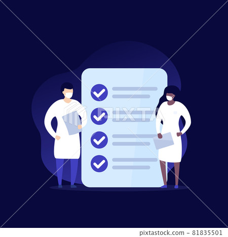 Medical examination vector icon with doctors 81835501