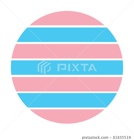 Circle transsexual flag badge vector illustration. Trans sexual rights symbol. Freedom for diversity people sexuality. LGBTQ man and woman union. 81835519