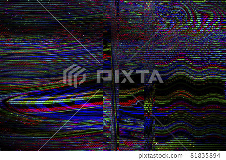 Digital glitch effect on computer or TV screen