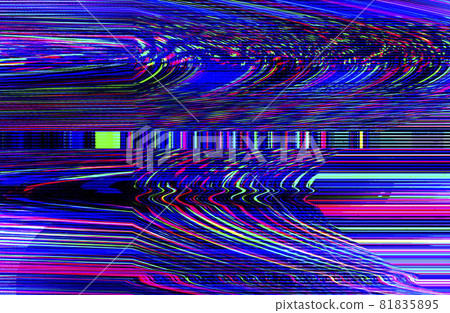 Digital Broken Screen Glitch Effect in Pixelated Style with