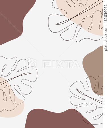 Vector Collage Background Monstera Leaves. Beauty and Fashion Company Branding Design Style. Creative Business Concept Pastel Color and Leaf Vector Collage Background Monstera Leaves. Beauty and Fashion Company Branding Design Style. Creative Business Concept Pastel Color and Leaf 81836031