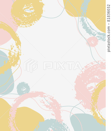 Pastel Grange Brush Vector Collage Background. Beauty and Fashion Company Branding Design Style. Creative Business Concept Soft Color for Social Media 81836032