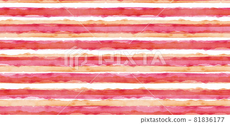 Abstract Simple Stripes Watercolor Background. Pink and Orange color. Seamless Pattern for Fabric Textile and Paper. Simple Hand Painted Stripe 81836177