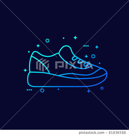 Running shoe icon, trainers or sneakers, vector Running shoe icon, trainers or sneakers, vector 81836588