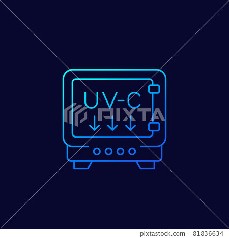 UV light sterilizer with UV-C lamps line icon 81836634