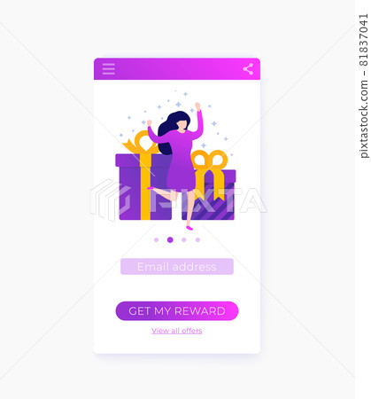 Rewards app, mobile ui, interface, vector design Rewards app, mobile ui, interface, vector design 81837041