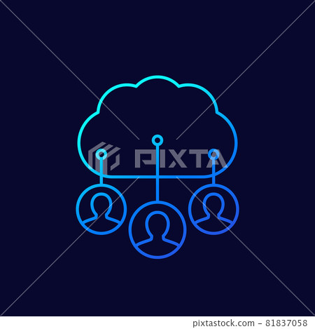 Personal data in cloud line icon, vector Personal data in cloud line icon, vector 81837058