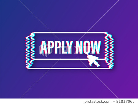 Apply now. Web glitch banner. Arrow, cursor icon. Arrow vector icon. Hand click. Vector stock illustration. Apply now. Web glitch banner. Arrow, cursor icon. Arrow vector icon. Hand click. Vector stock illustration. 81837063
